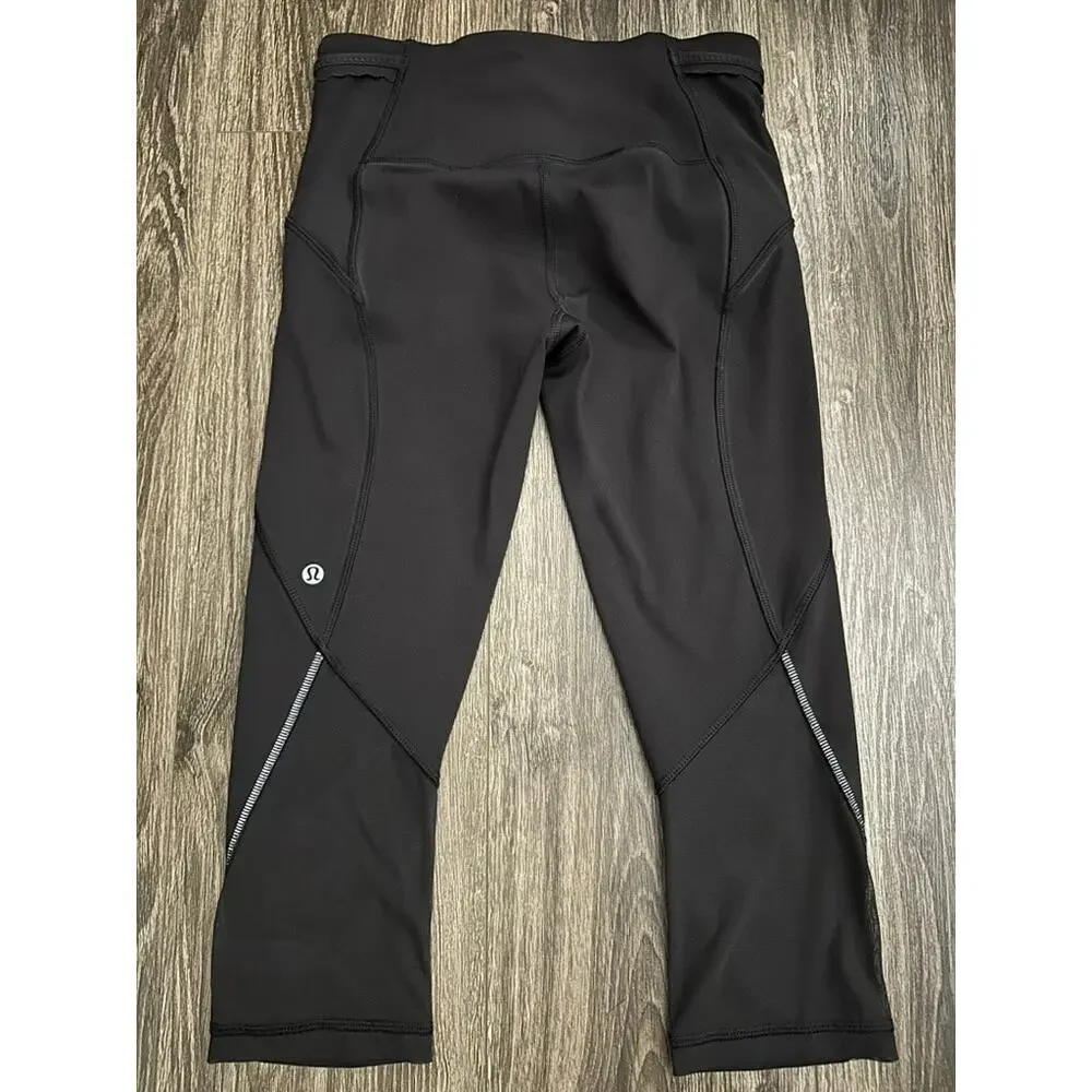 Lululemon Bandha Crop Leggings Women’s Size 4 Black Athleisure Minimalist